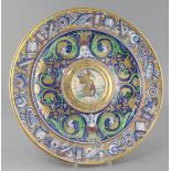 A Cantagalli lustre charger, after the Master Giorgio Gubbio, late 19th century, the centre
