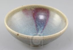 A Chinese Jun Yao purple splash bowl, Song dynasty, of inverted conical form with slightly everted