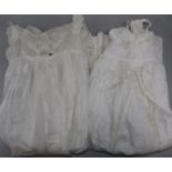 An early Victorian Ayrshire white worked christening gown