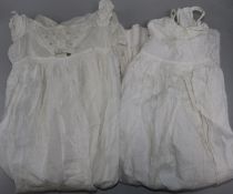 An early Victorian Ayrshire white worked christening gown