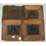 Four 18th century carved oak panels