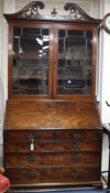 A George III bureau bookcase, W.128cm