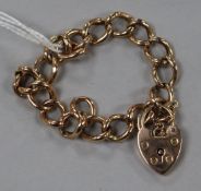 A 9ct gold curb link bracelet.