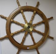 A large ships wheel