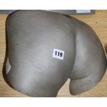 John Cotter. A silvered resin 'Buttocks' sculpture, 13.5in.