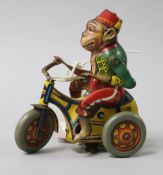 A tinplate monkey