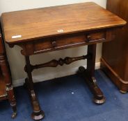 An early Victorian mahogany work table 77cm.