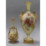 Two Royal Worcester blush vases