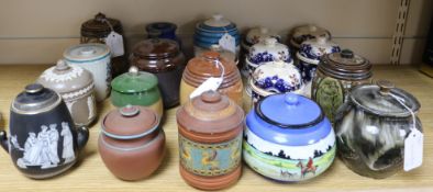 Two Royal Doulton 'Monk' tobacco jars and 18 other small tobacco jars, various (20)
