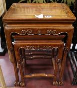 A nest of two Chinese hardwood occasional tables W.35cm