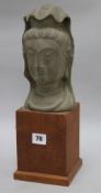 A stone head of Buddha