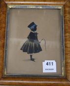 Victorian Schoolwatercolour on paperSilhouette of a young girl8.5 x 6.5in., maple framed