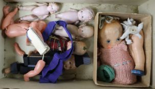 A quantity of mixed celluloid and other 1920's and 30's dolls