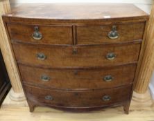 A Regency mahogany bowfront chest W.106cm