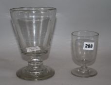A heavy Regency glass rummer and one other