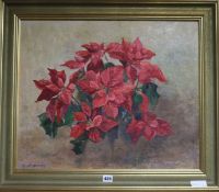 M. L. Bromleyoil on canvasPoinsettiassigned50 x 60cm.