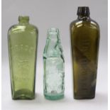 Three glass bottles