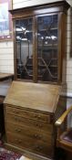 An Edwardian bureau bookcase, 80cm