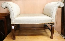 A George III mahogany window seat W.105cm