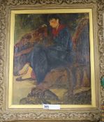 French Schooloil on canvasStudy of a seated womanindistinctly signed17.5 x 14.5in.