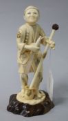 A Japanese ivory figure of a man