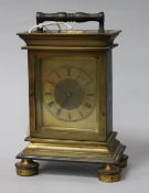 An English brass carriage timepiece by Davey & Sons, Lewes