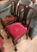 A pair of mahogany dining chairs