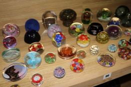 A collection of paperweights