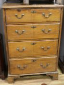A George III pine chest of four drawers