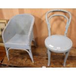 A childs Lloyd Loom chair and Bentwood chair