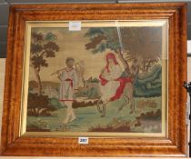 A George III woolwork picture of Joseph, Mary and Jesus