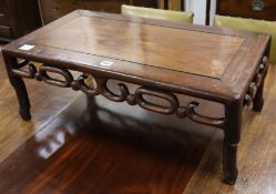 A Chinese hardwood low table W.76cm