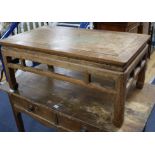 A Chinese hardwood rectangular occasional table W.94cm
