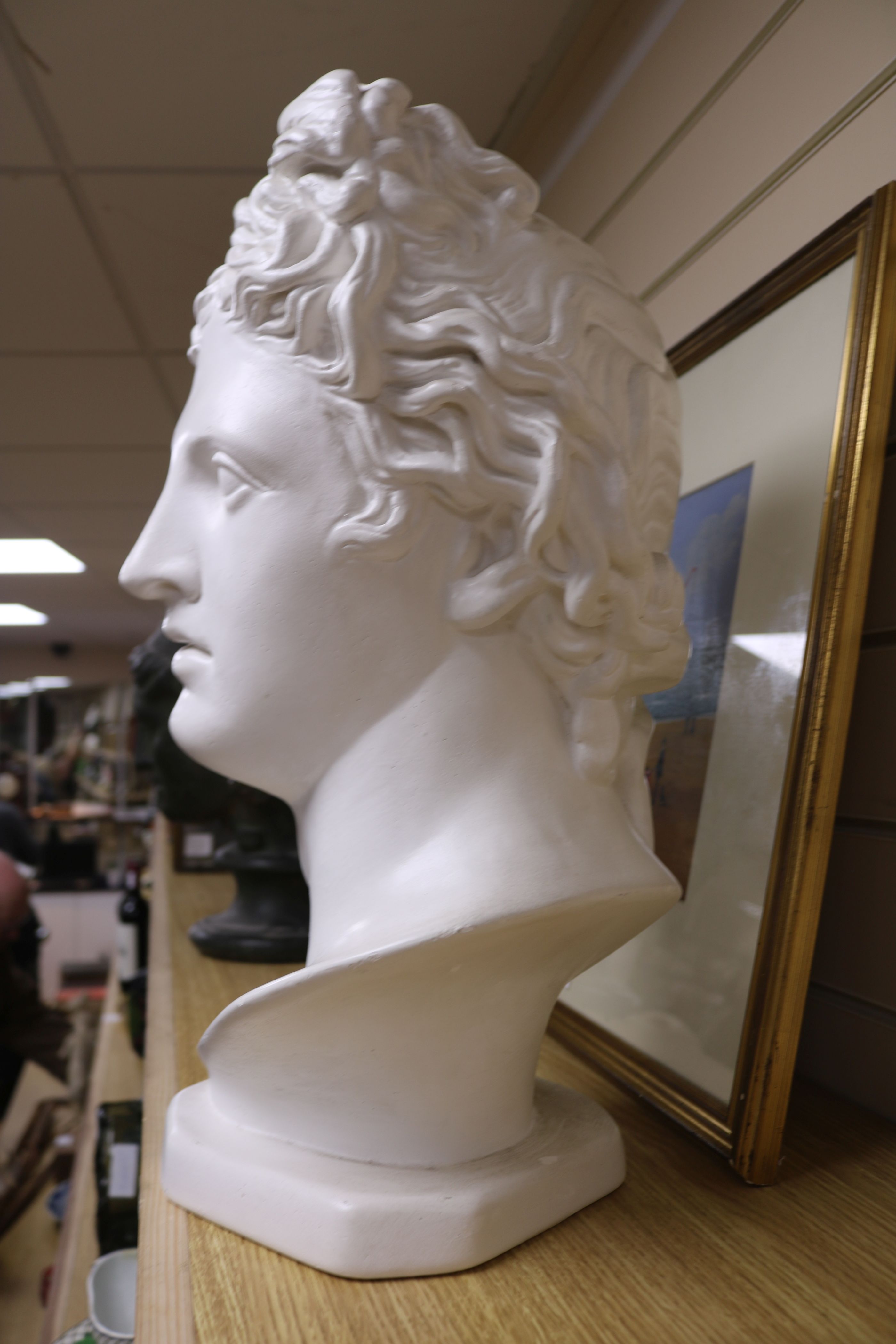 A plaster bust of Apollo - Bild 2 aus 5