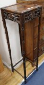 A Chinese hardwood vase stand W.34cm