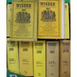 12 John Wisden - Cricketers Almanack - 1951,52-1979, 1980 (2), 1981-1986, 1989, 1992