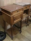 Two French bedside cupboards, W.48 and W.31cm