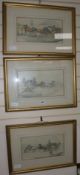 Attributed to Henry Alken3 pencil and watercolour drawingsCoaching scenes7.75 x 13.75in.
