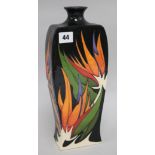 A stylish Moorcroft black ground vase