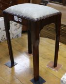 A George III mahogany side chair and a mahogany stool (2)