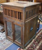 An Indonesian teak cabinet, W. 66cm