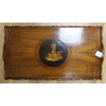 A Victorian inlaid butlers tray gifted by repute by Queen Victoria