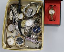 Assorted watches including a gent's Longines watch.