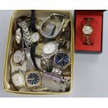 Assorted watches including a gent's Longines watch.