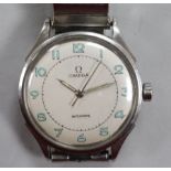 A gentleman's 1940's stainless steel Omega automatic wrist watch.