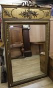 A Louis XVI gilt framed wall mirror, W.107cm