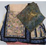 Two late 19th/early 20th century Chinese embroidered bridal skirts