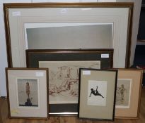 William Russell Flintlimited edition printSeated model, 292/850 20 x 22.5in. and 4 other signed