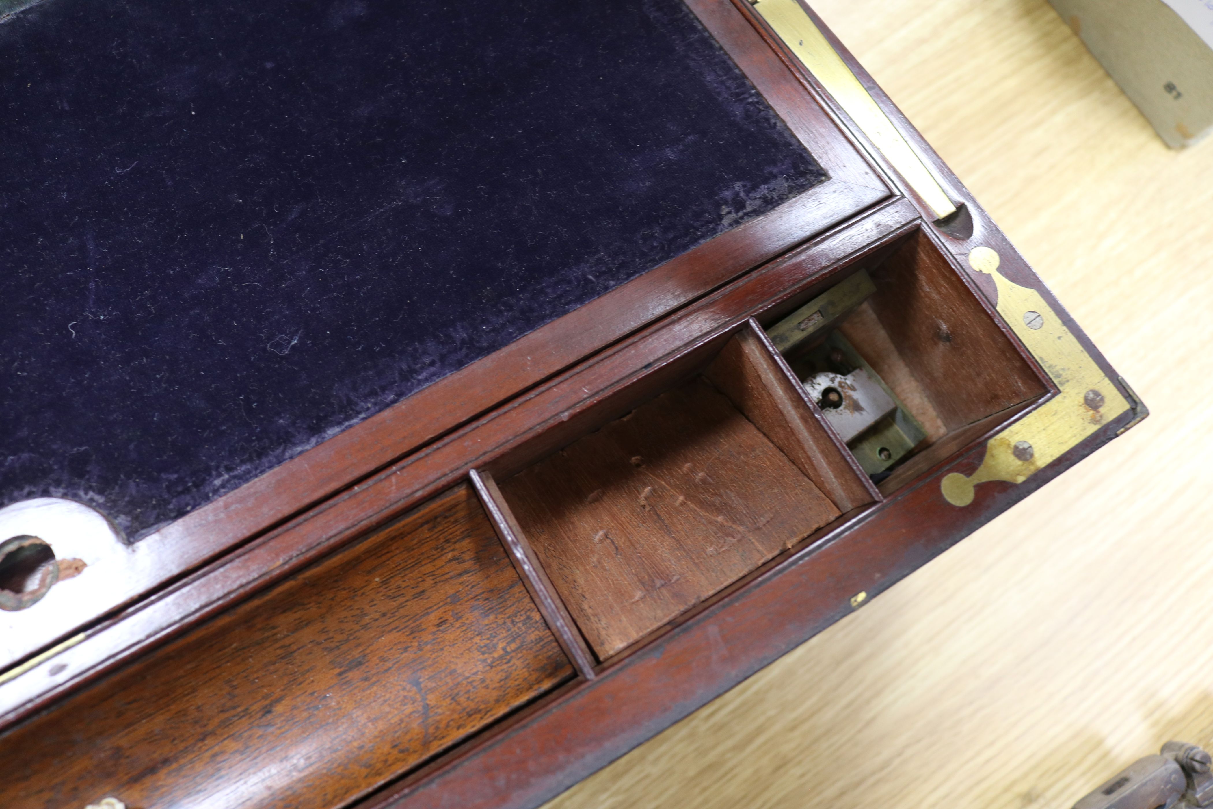 A Regency mahogany brass writing slope - Image 6 of 9