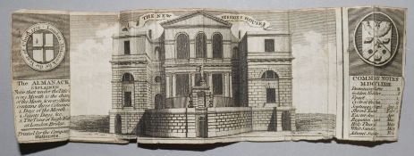 Miniature books. London Almanack for the year of Christ 1774, with folding plate of The Sessions